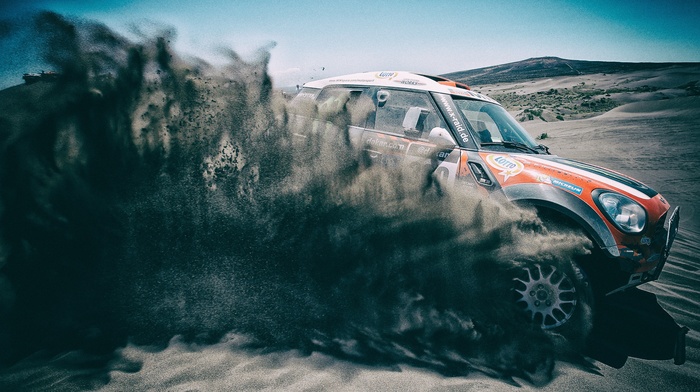 racing, sand, Dakar Rally, vehicle, rally cars