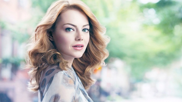 blue eyes, Emma Stone, face, actress, girl