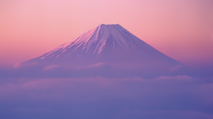 landscape, mountain, Japan, Mount Fuji, clouds
