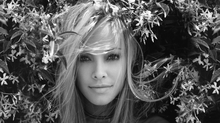 girl, face, monochrome