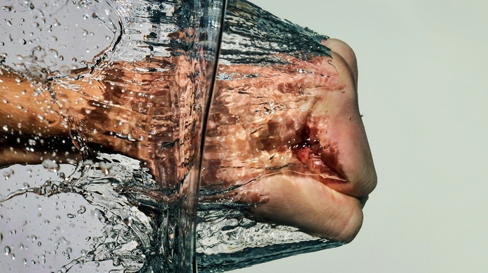 abstract, hand, water