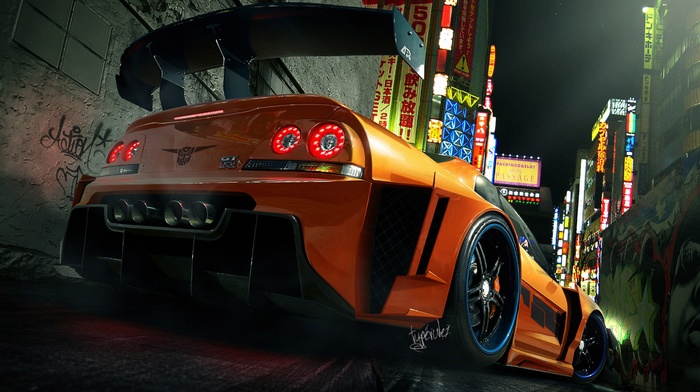 Nissan Skyline GT, R R34, digital art, sports cars, sports car