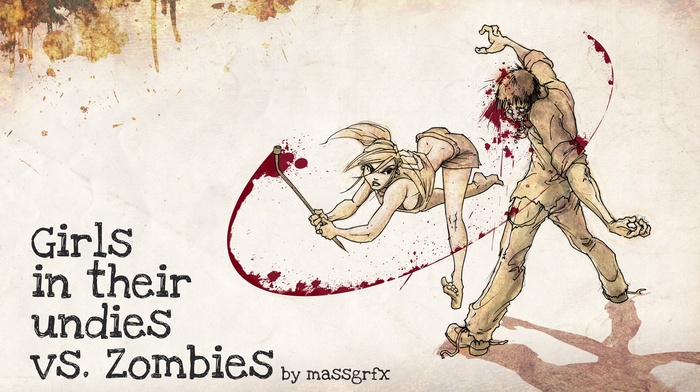 zombies, anime girls
