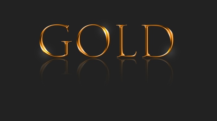 typography, gray background, gold, reflection