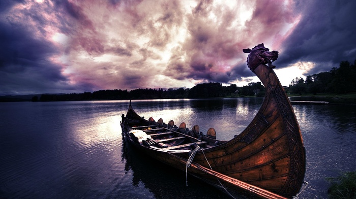longships, vikings