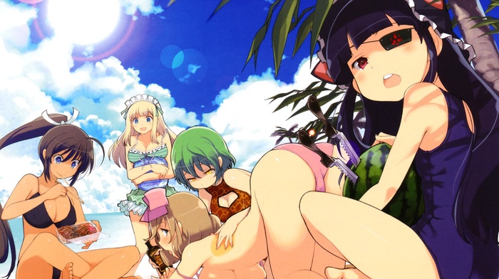 anime girls, Senran Kagura, swimwear