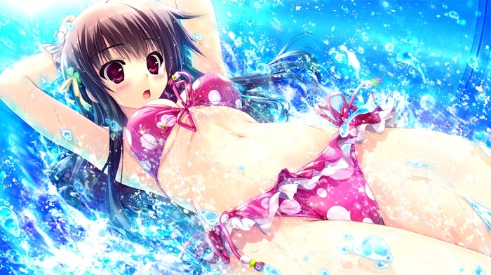 anime girls, bikini