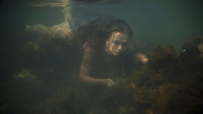 underwater, swimming, girl