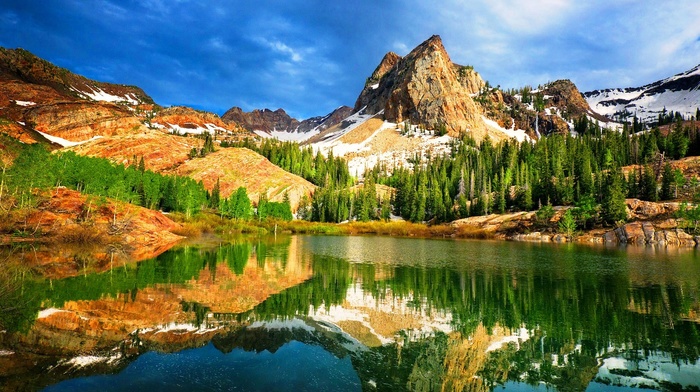 trees, nature, landscape, lake, USA, mountain, Utah