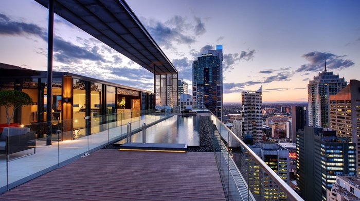 cityscape, building, swimming pool