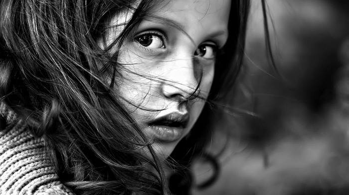 monochrome, face