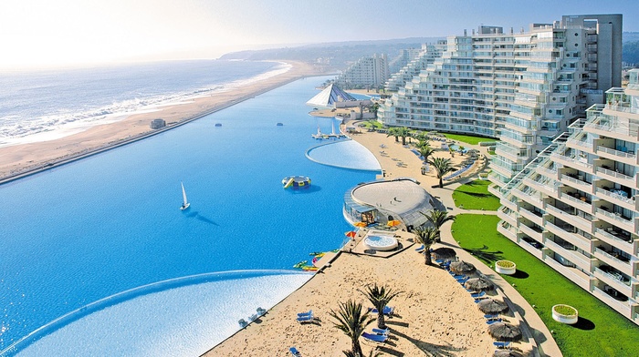 hotels, summer, swimming pool, beach, Sun