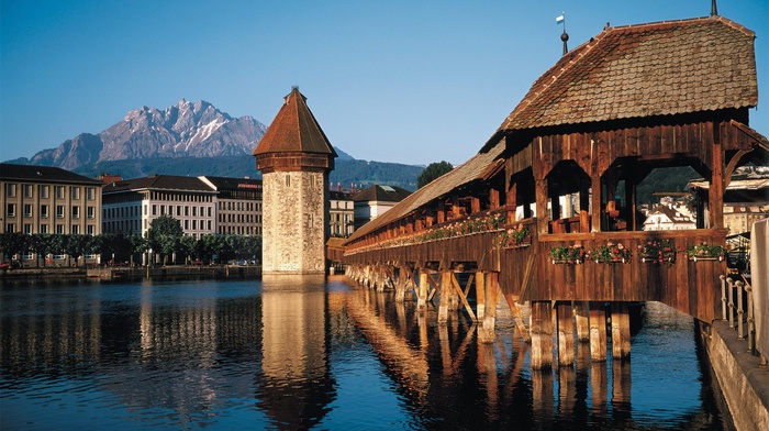 Switzerland, mountain, bridge