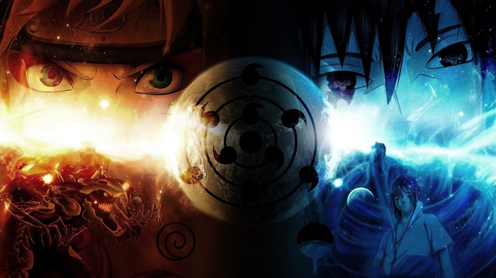 Sharingan, Uchiha Sasuke, Naruto Shippuuden, Uzumaki Naruto