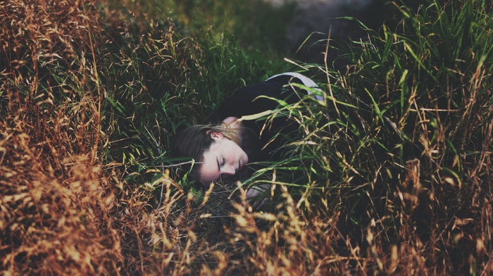 girl, model, grass, girl outdoors