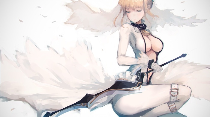 Saber Lily, Saber, sword, legs, anime, fate series, anime girls