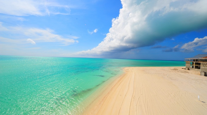 landscape, island, nature, sea, Vacations, summer, Caribbean, clouds, turquoise, sand, tropical, beach