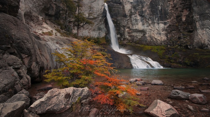 nature, river, waterfall