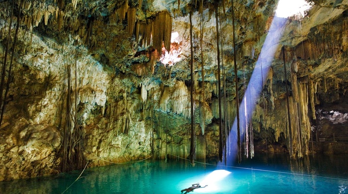 cave, water, nature