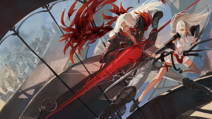 sword, anime, anime girls