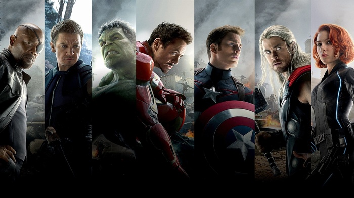 Iron Man, Fury, movies, Hulk, Scarlett Johansson, Robert Downey Jr., hawkeye, Thor, Captain America, Black Widow, The Avengers, Jeremy Renner, samuel l. jackson, Avengers Age of Ultron