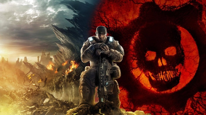 Gears of War 3, skull, Gears of War, video games