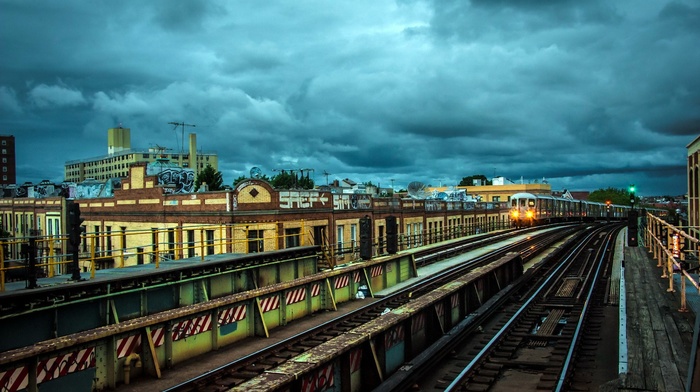 city, railway, train