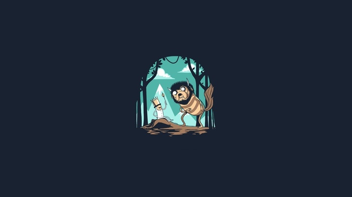 Jake the Dog, Finn the Human, minimalism, Where the Wild Things Are, Adventure Time