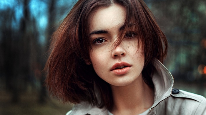 short hair, Georgiy Chernyadyev, girl, brown eyes