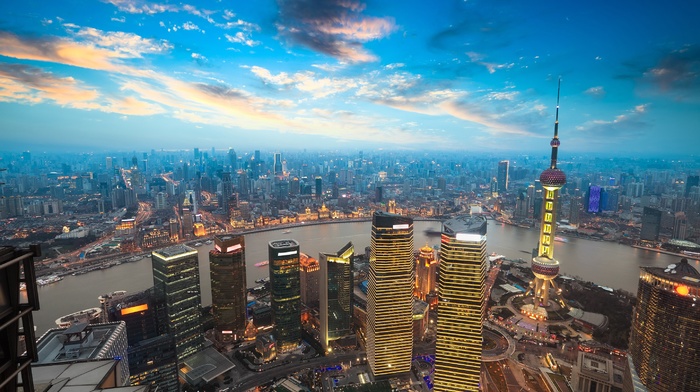 cityscape, Shanghai, skyscraper, China, city