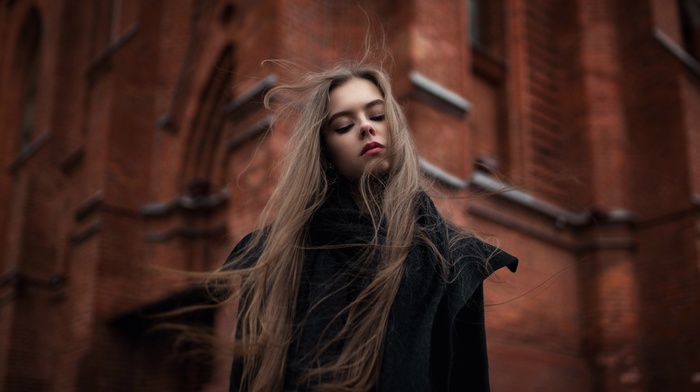 Ekaterina Kuznetsova, brunette, model, girl, windy