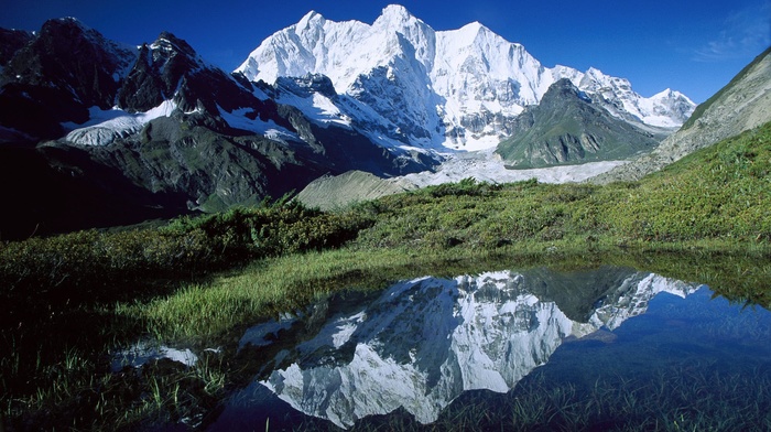 lake, mountain