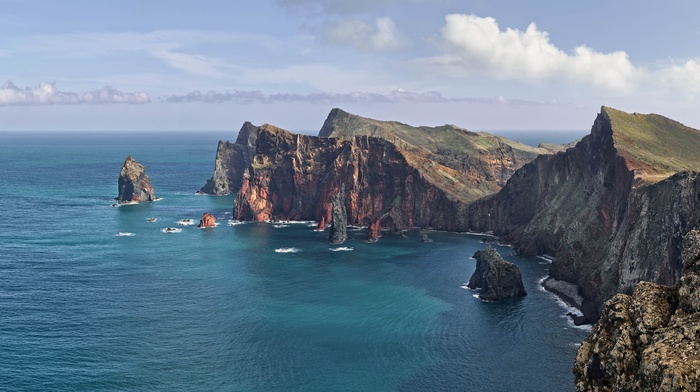 sea, landscape, cliff