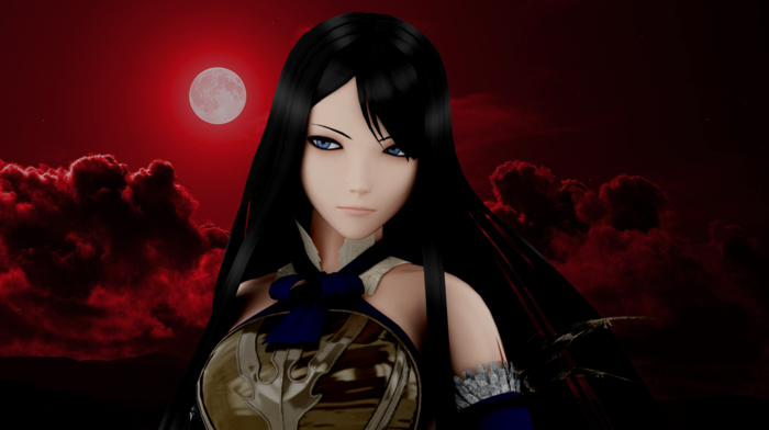 digital art, Castlevania Order Of Ecclesia, Castlevania, video game girls, moon, Shanoa Castlevania