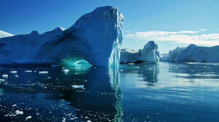 landscape, ice, nature, iceberg