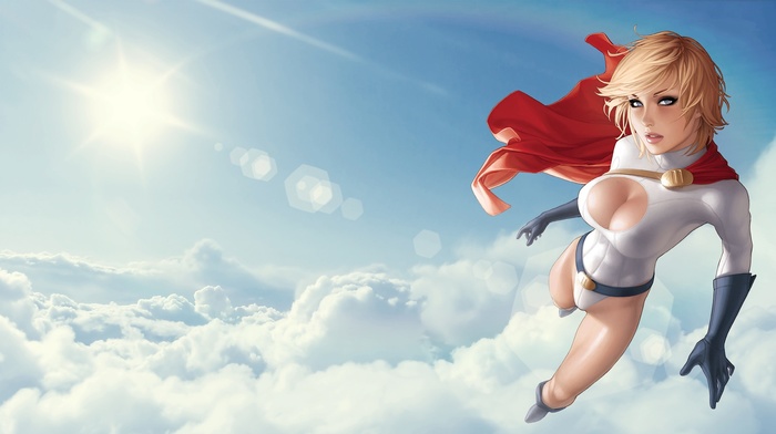 Power Girl, flying