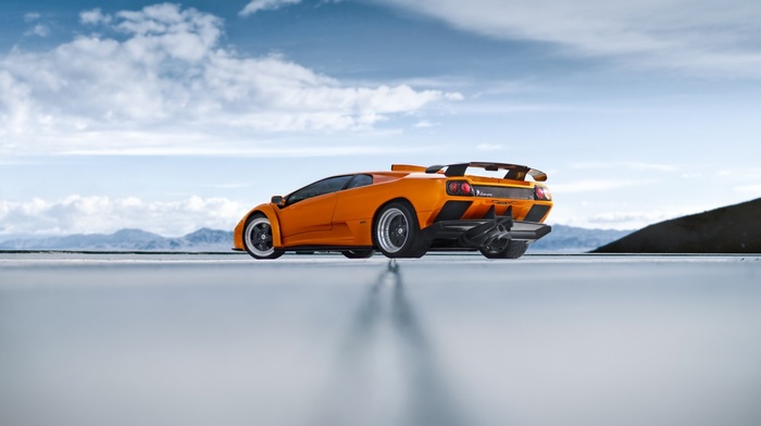 Lamborghini, vehicle, car, orange cars, Lamborghini Diablo