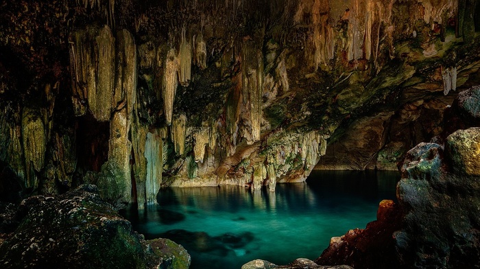 cave, stalactites, water, cenotes, nature
