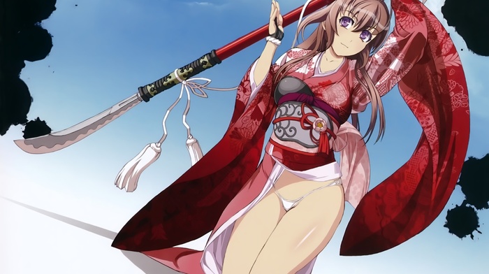 anime girls, Tokugawa Sen, long hair, Hyakka Ryouran Samurai Girls