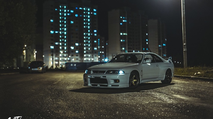 car, lights, Nissan Skyline GT, R