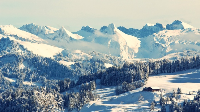 snow, mountain