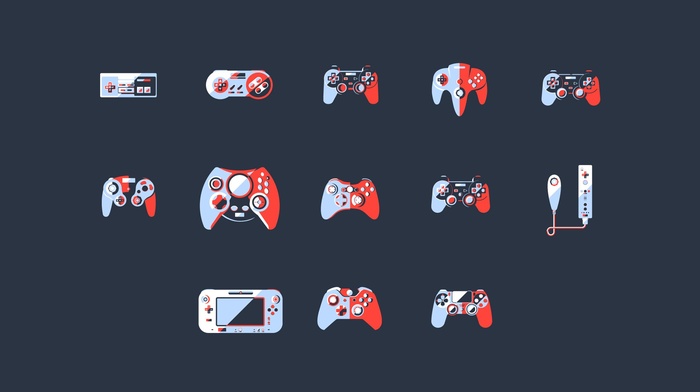 playstation, Xbox, Dreamcast, GameCube, video games, simple background, minimalism, N64, SNES, nintendo entertainment system, controllers