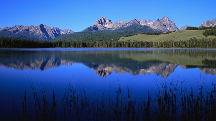 mountain, reflection, landscape, lake, nature