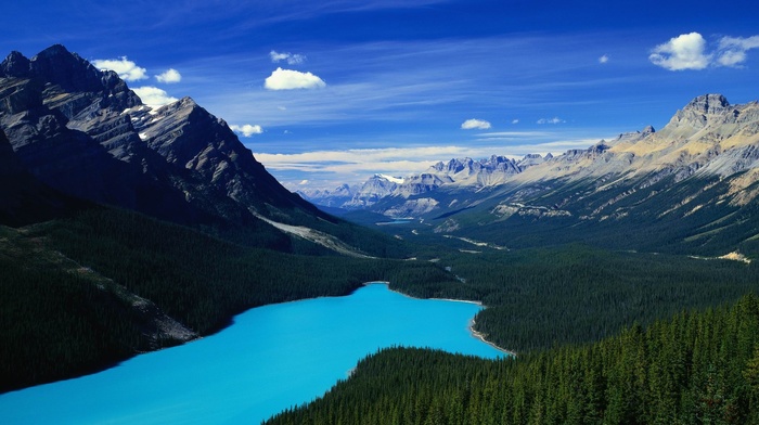 mountain, landscape, lake, nature, forest