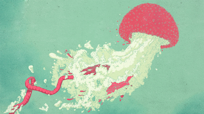 jellyfish, artwork, simple background