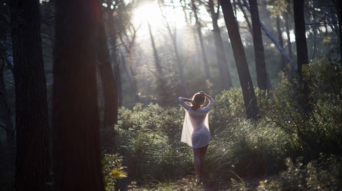 girl outdoors, forest, girl, nature