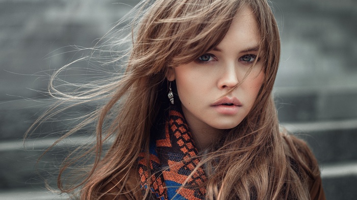girl, auburn hair, juicy lips, portrait, Anastasia Scheglova, Georgiy Chernyadyev, model