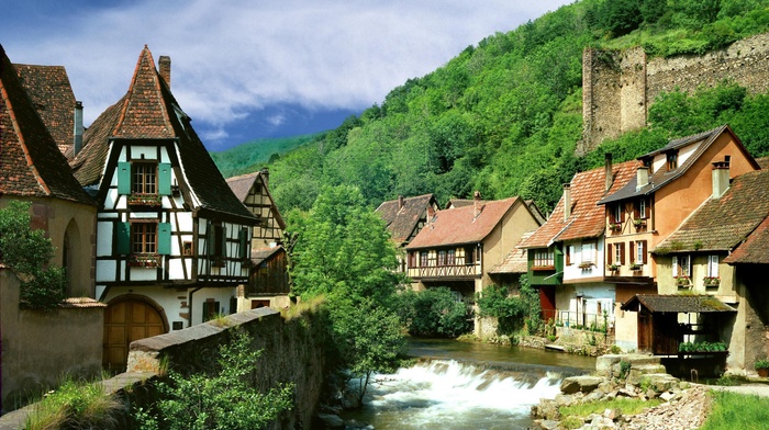 nature, cityscape, river