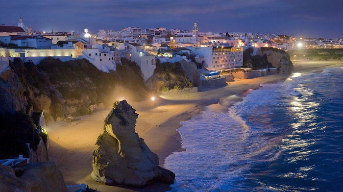 waves, building, sea, nature