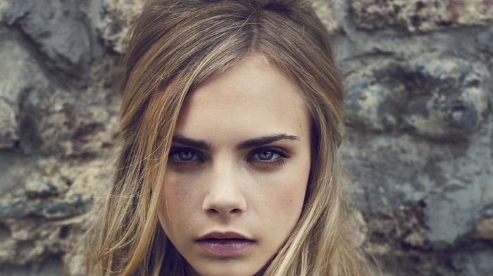 face, Cara Delevingne, girl, lips, looking at viewer, blonde, model
